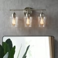 thumbnail image 3 of KAWOTI Bathroom Light Fixtures, 3-Light Vanity Light for Bathroom, Modern Vanity Lighting Fixtures with Clear Glass Shade(Brushed Nickel), 3 of 9
