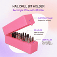thumbnail image 2 of PANA Nail Drill Carbide Bit Holder 30 Holes Stand Display Organizer (Pink) - Dust Proof Storage Container Box Case Tools for Home Use or Nail Salon, 2 of 7