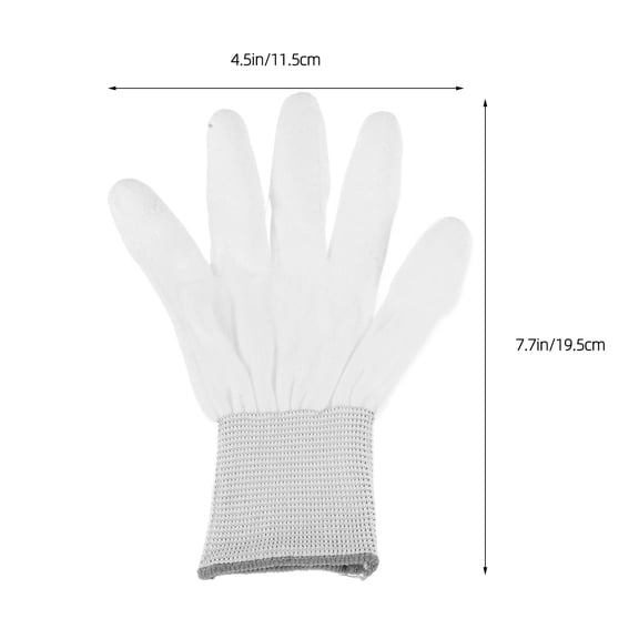 WEAVILUX 12 Pairs Grey Quilting Gloves with PU Coated Palms for Enhanced Fabric Grip and Sewing