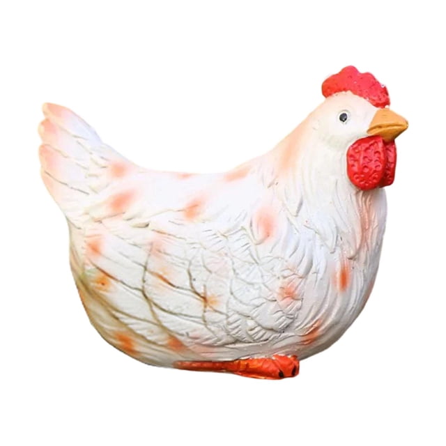 Figura decorativa de resina con forma de gallina para jardín, ideal para exteriores.