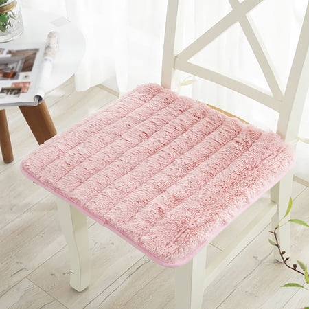 Super Soft And Comfortable Plush Chair Cushion With Fixed Rope Non Slip Winter Warm Seat Cushion Comfortable Dining Chair Cushion Suitable For Home Office Patio Dormitory Library(Cushion)