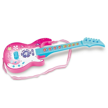 Children Electric Guitar Simulation Cute 4 String Music Guitar Kids Playing Guitar Musical Instruments Educational Toy (Best Electric Guitar Music)