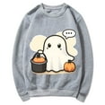 thumbnail image 5 of CLOISE Halloween Women Sweatshirt Fashion Ghost Print Pullover Sweatshirts Fall Long Sleeve Crew Neck Hoodies Shirts Casual Blouses Holiday Gift Clothes Gray XL Spooky, 5 of 5