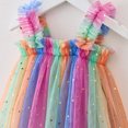 thumbnail image 3 of WOYY Girls Rainbow Tulle Dress Summer Sleeveless Tutu Dress, 3 of 4