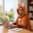 thumbnail image 7 of Wearable Fox Blanket Hoodie Oversized Plush Cape Animal Design with Hood and Cute Apple Pattern Perfect for Indoor Comfort Wear, 7 of 7