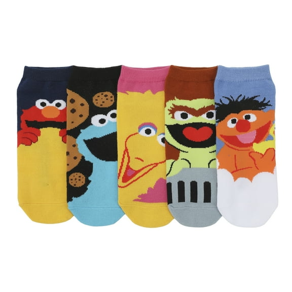 Sesame Street Character Art Women's 5-Pair Ankle Socks