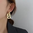 thumbnail image 3 of SmartBy 1 Pair Dangle Earrings Metal B Letter Decoration Jewelry Exaggerated All Match Pendant Earrings for Dating, 3 of 7