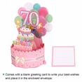 thumbnail image 3 of Tarjeta de Cumpleaños 70 de Uxcell Tarjeta de Cumpleaños Pop-Out con Tarjeta de Felicitación y Sobre para Regalo de Mujeres y Niñas Rosa, 3 of 6