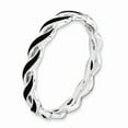 thumbnail image 3 of Sterling Silver Stackable Expressions Black Enamel Ring - Size 8, 3 of 3