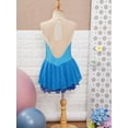 thumbnail image 5 of Doomiva Kids Girls Sleeveless Sequins Rhinestone Figure Ice Skating Dress Ballet Leotard Tutu Dress Dancewear Light Blue 8, 5 of 7