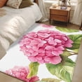 thumbnail image 4 of Spring Flowers Area Rugs 4x6 ft Pink Hydrangea Watercolor Leaf Washable Rug Non Slip Indoor Carpet Absorbent Floor Mat for Living Room Bedroom Dining Room, 4 of 9
