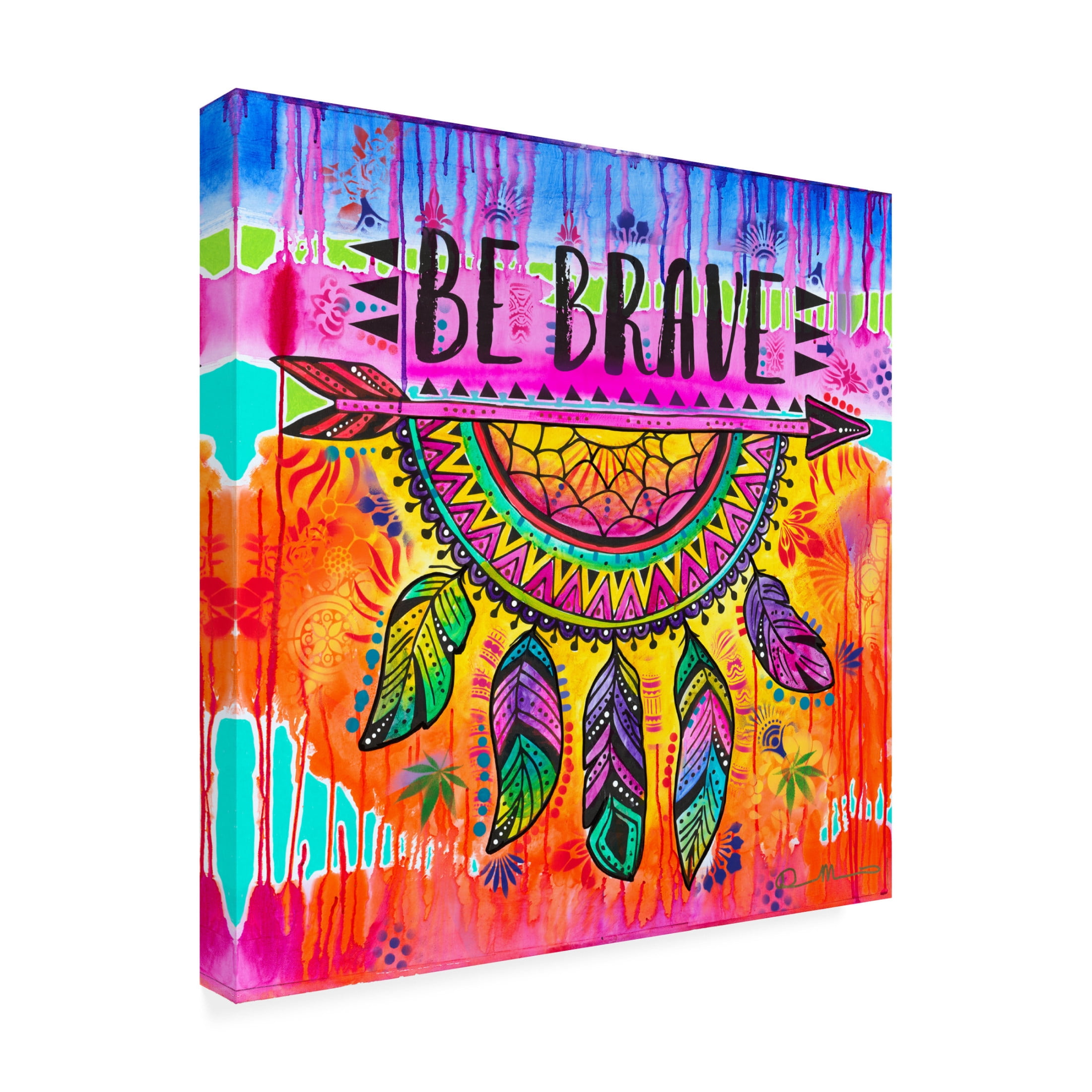 Canvas Wall Art - Dean Russo 'Be Brave' Wall Art for Living Room, Bedroom, or Office Décor by Trademark Fine Art - 14 x 14 Inches