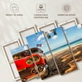 thumbnail image 6 of Elephant Stock Beachside Vintage Car Wall Art - Horizontal Multi Panel Canvas - Living Room Wall Decor - Beach Multi Panel - Blue And Brown Decor - 52" x 32", 6 of 8