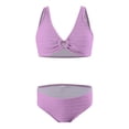 thumbnail image 4 of YEPGAR Girls Bikini Set 2 Piece Adjustable Straps V Neck Padded Bathing Suit Girls' Swimwear for 8-14 Years (Light Purple, 8-9 Years), 4 of 6