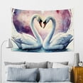 thumbnail image 7 of ZFLMY Swans Heart Shape Watercolor Polyester Wall Art Tapestry for Living Room Bedroom Dorm Decoration, Decorative Wall Hanging, Various Sizes Available 60x40in, 7 of 7