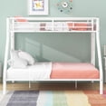 thumbnail image 3 of Euroco Metal Twin XL over Queen Bunk Bed Frame for Kids Teens Adults, White, 3 of 9