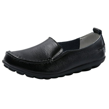 

Caqnni Loafers for Women Leather Penny Shoes Classic Comfortable Business Work Shoes Office Shoes Flats Shoes (Black 40)