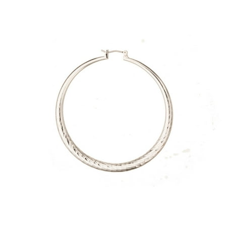 Steel Plated Pins - Ear Hoops Earring, Mordent Design Teardrop Earring With Disco Ball Girded Design, Made With Silver Plated Jewelry Alloy Metal, 4mm Surgical Stainless Steel Pin, Size 60x60mm Sold per pkg of 2pcs
