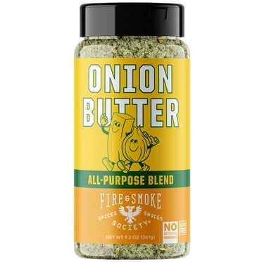 Fire & Smoke Society Onion Butter All Purpose Seasoning Blend, BBQ Rub, 9.2 Ounce Mixed Spices & Seasonings