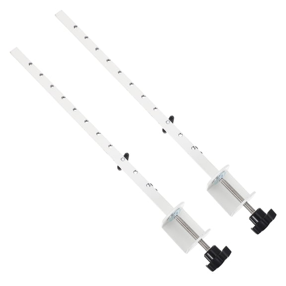 DEEPCRAFF 2-Pack White Metal Desk Clamp Pegboard Brackets with Adjustable Table Mount for Secure Desktop Fixing Stand