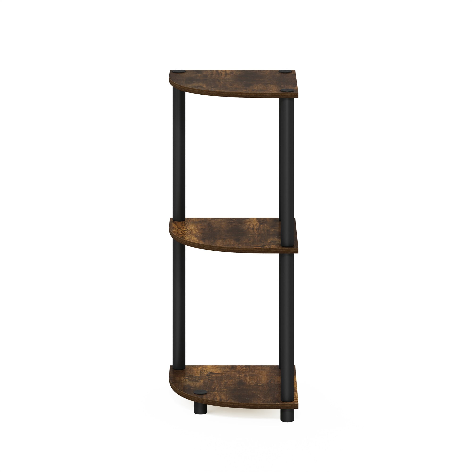 Furinno Turn-N-Tube 3-Tier Corner Display Rack Multipurpose Shelving Unit, Amber Pine/Black