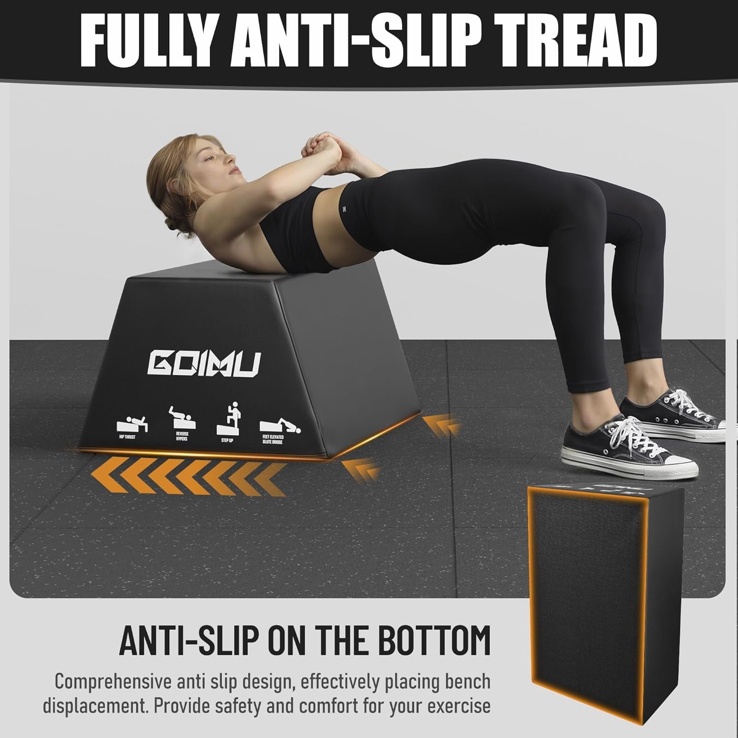 700lbs Hip Thrust Bench, Hip Thrust Machine for Core&Ab Strength Training, Multi-Functional Angled Glute Box with Non-Slip, Glute Bridge Machine for Home and Gym