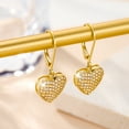 thumbnail image 3 of Lancharmed 14K Gold Plated Heart Dangle Earrings,Stud Drop Earring for Women Cubic Zirconia Heart Earrings for Women, 3 of 7