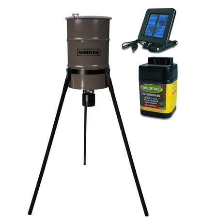 Moultrie 30 Gallon Pro Hunter Tripod Deer Feeder W 6 Volt Battery