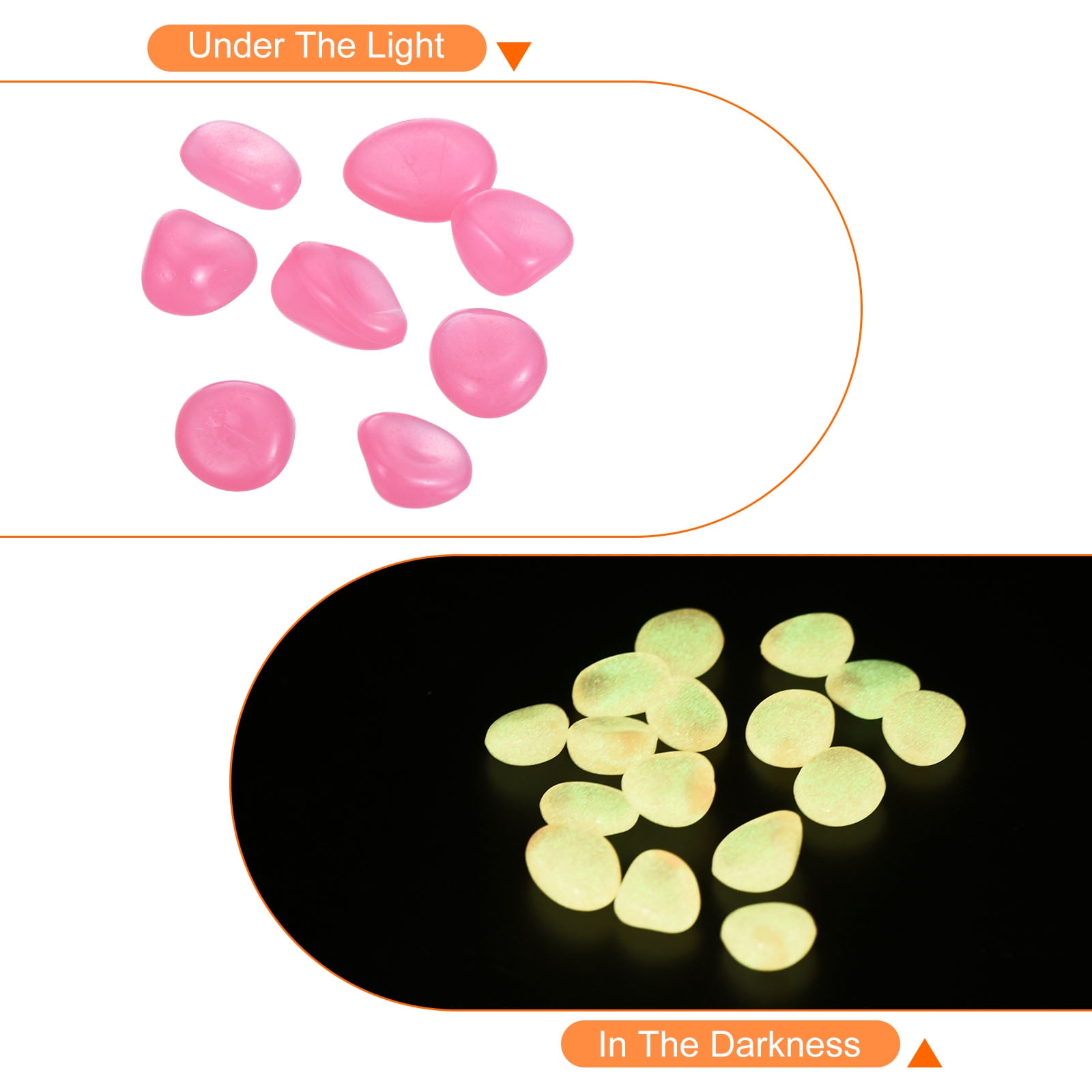 Unique Bargains Glow Rocks Luminous Stones Decor for Potted Plant and Fish Tank Pink