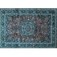 thumbnail image 1 of Ahgly Company Indoor Rectangle Medallion Light Blue Traditional Area Rugs, 7' x 10', 1 of 4
