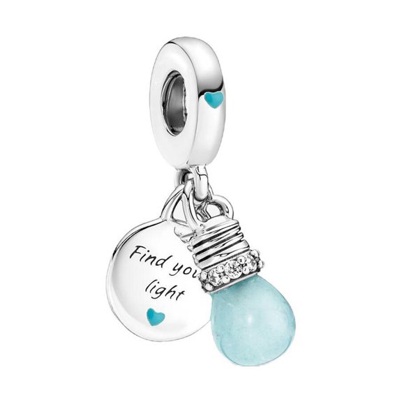 925 Sterling Silver Glow-in-the-dark Lightbulb Dangle Charm for Bracelet Charms Bangle Pendant Jewelry