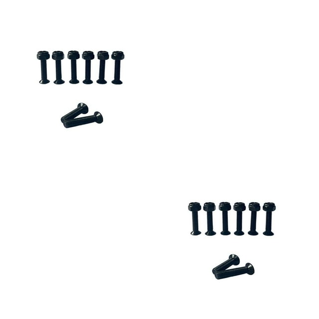 Langgg Skate Board Bridge Nail Nut Set Replacement Parts Longboard Rust-proof Hardware Professional Outdoor Screws Accessories Black 29mm 2Set