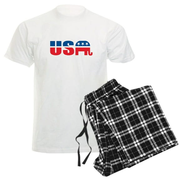 CafePress - USA Pajamas - Men's Light Loose Fit Cotton Pajama Set