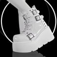 thumbnail image 5 of Goth Ankle Booties for Women's Motorcycle Platform Boot Chunky High Heel Lace Up Zipper Combat Boots Punk Rivet Boots Outdoor Shoes, 5 of 7