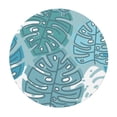 thumbnail image 3 of YFYANG Round Fitted Table Cloth, Waterproof Abstract Leaf Texture Pattern Polyester Table Cover, Indoor Outdoor Decorative Tablecloths with Elastic Edge, 3 of 7