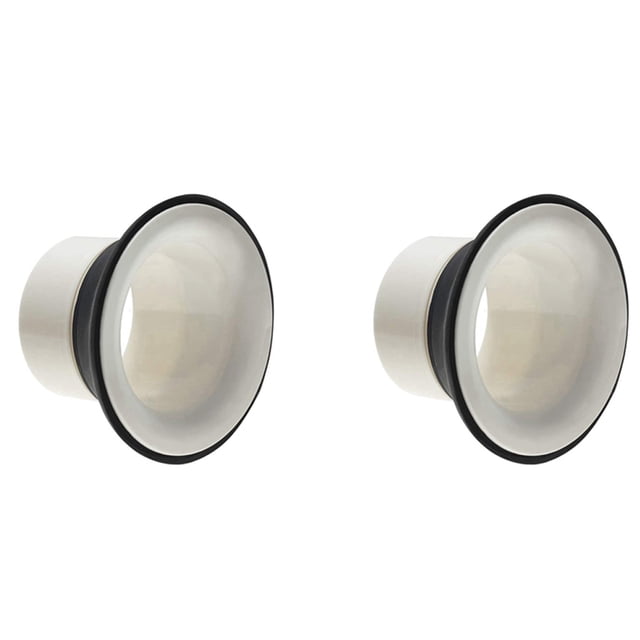 2X Potenciador de de Goma ABS Potenciador de de Goma ABS con Protector de Orificio de Puerto Negro, de Tambor con Orificio de Micrófono, Blanco
