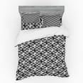 thumbnail image 2 of Geometric Duvet Cover Set, Minimalist Forms Shaping Internal Squares Mosaic Modern Design Repetition, Bedding Set with Shams and Fitted Sheet, 3 Sizes, by Ambesonne, 2 of 3