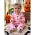 thumbnail image 5 of Cjfdfy Newborn Baby Girls Halloween Pajamas Long Sleeve Cartoon Print Fur Trim Toddler Loungewear Cute Ghost Letters Print Pajamas Closure Sleepwear, 5 of 9