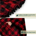 thumbnail image 3 of PAVILIA Fleece Poncho Blanket for Women |  Cozy Wearable Blanket Gift, Warm TV Shawl Sweater Cape with Pom Pom Fringe and Pockets, Gifts for Women (Buffalo Checker Red), 3 of 7