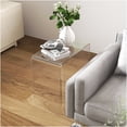 thumbnail image 3 of Modern Clear Acrylic Waterfall Coffee Table, 21 Inch Rectangular End Table with Rounded Edges for Living Room, 3 of 9