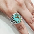 thumbnail image 7 of Tibetan Turquoise Ring, Silver Jewelry, 925 Silver Ring, Father's Day, AAA Natural Turquoise, December Birthstone Ring, Heavy Mens Ring, Spiritual Healing Gemstone, Christmas, Signet Mens Ring, 7 of 7