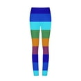 thumbnail image 4 of Women's Rainbow Striped Pride Leggings - Color Block High WAaisted Stretchy Gym Workout Fitness Yoga Pants, 4 of 4