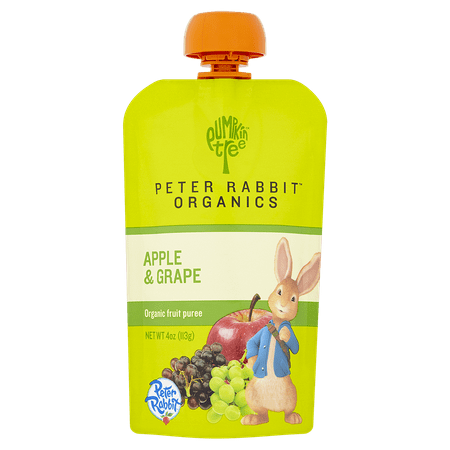 Peter Rabbit Organics Apple and Grape 100% Pure Fruit Snack Baby Food, 4 oz