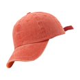 thumbnail image 3 of Cotton Baseball Cap Solid Color Dome Replacement Breathable Easy Matching Outdoor Adjustable Sunproof Hat Headgear Orange, 3 of 9