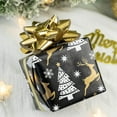 thumbnail image 6 of Christmas Reversible Wrapping Paper - Mini Roll - 17 Inch X 32.8 Feet- Black Gold Reindeer Design (47.3 sq.ft.ttl), 6 of 13