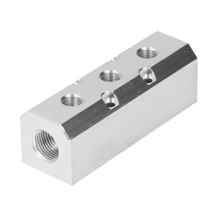 

Air Manifold Pure Aluminium G1/2 Inlet Pneumatic Block No Leakage G1/4 Outlet 40x40mm For Distribution SY40-02-3F SY40-02-4F