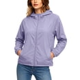 thumbnail image 2 of thefmos Women Plus Size Fall Zip Up Hoodie Long Sleeve Windbreaker Jacket Quilted Warm Outerwear Casual Basic Spring Winter Coats, Purple S, 2 of 8