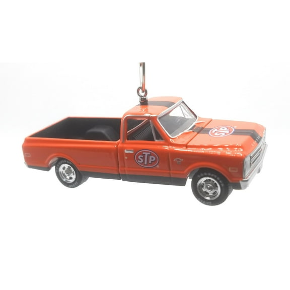 Christmas Ornament for 1968 Chevy C-10 Pickup Truck Reddish Orange STP