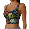 thumbnail image 2 of Fotbe Game Joysticks Pattern Womens' Sports Bra Longline Wirefree Padded with Medium Support Sports Moisture-Wicking Workou Vest,Tank Top-Medium, 2 of 7