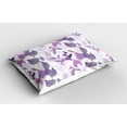 thumbnail image 2 of Floral Pillow Sham Set of 2, Foliage Leaves in Purple Tones Soft Leafage Vintage Abstract Nature Plants, Quality Microfiber Bedding Item for All Seasons, 26" x 20", Lavender Lilac Beige, by Ambesonne, 2 of 3